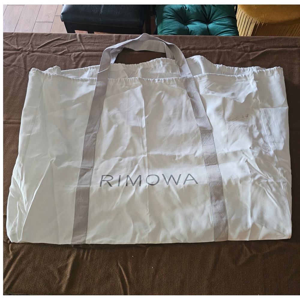 Rimowa Large Luggage Dust Bag White Cotton Twill Drawstring Carry Handles Logo